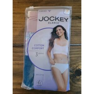 Jockey Elance 100% Cotton Brief Underwear - Women's Size 7 / L - 3 Pack - New
